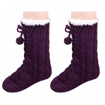 Comfy Indoor Slippers Socks Purple