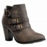 Womens Chunky Booties Buckle Fashion