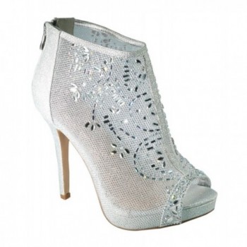 Marna 85 Crystal Embellished Peep Toe Bootie