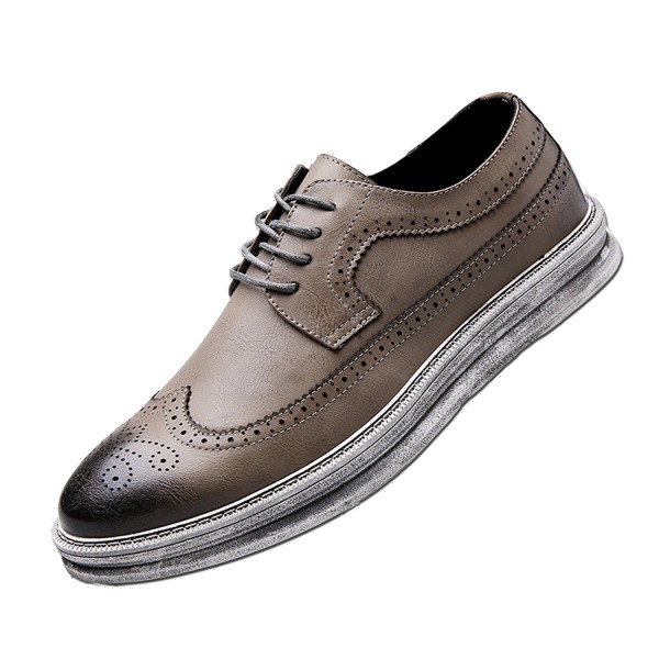 Mens Casual Fashion Leather Sneaker Wingtip Lace Oxford Dress Shoes ...