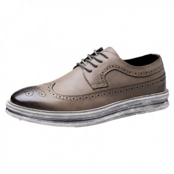 Mens Casual Fashion Leather Sneaker Wingtip Lace Oxford Dress Shoes ...