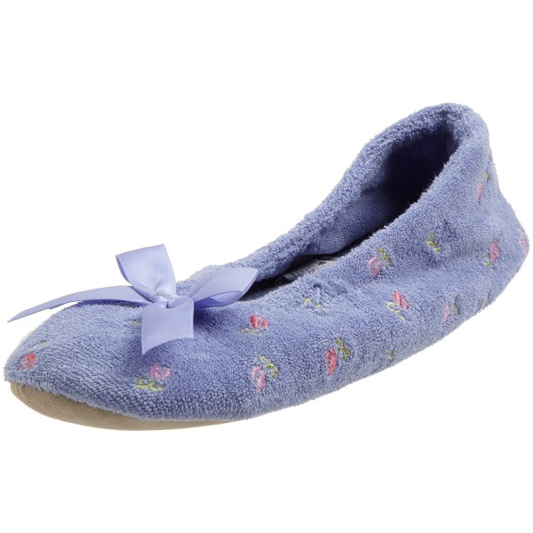 Isotoner Embroidered Ballerina Slipper Perriwinkle