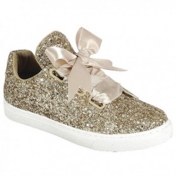 SNJ Womens Sparkles Satiny Sneakers