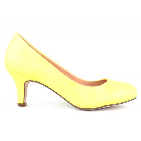 yellow low heels