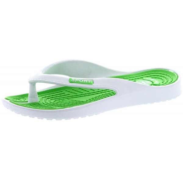 Womens Green Casual Beach Flops