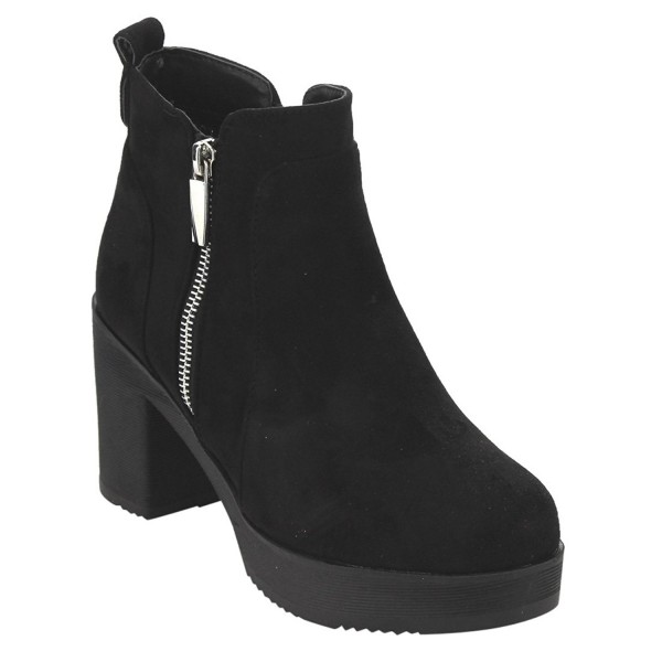 Beston Womens Chunky Platform Booties