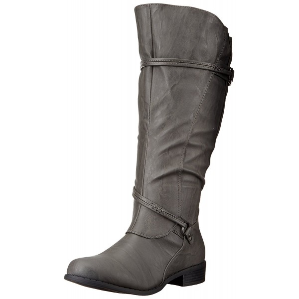 Women's Olive-Xwc Riding Boot - Grey Extra Wide Calf - CA12H4S25Z5