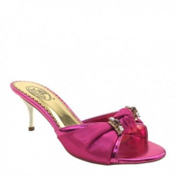 Brieten Rushed Kitten Sandals Fuchsia