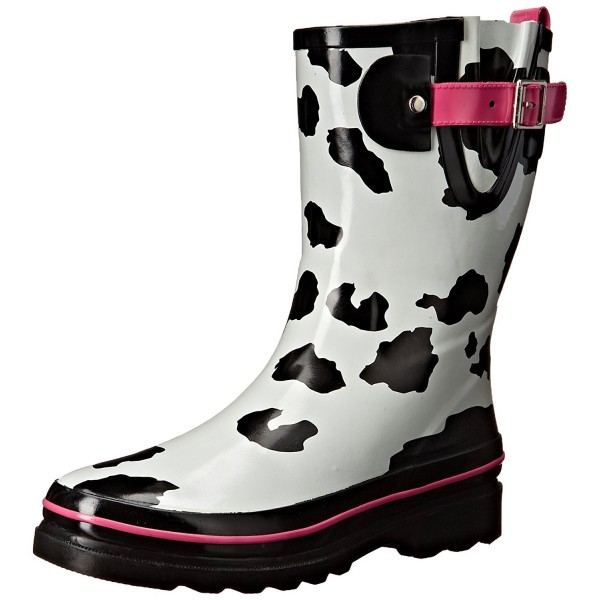 cow print rubber boots