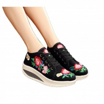 AvaCostume Womens Embroidery Platform Sneaker