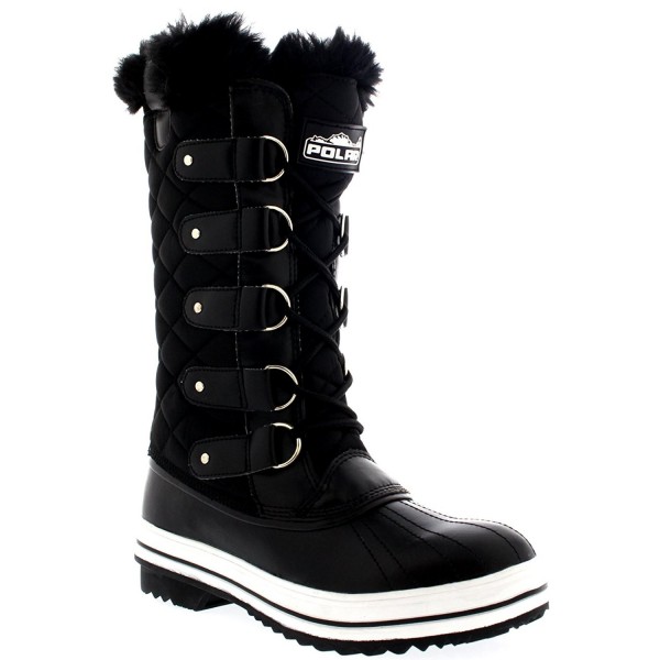 Polar Women's Nylon Tall Winter Snow Boot - Black - CD11NELXVPP