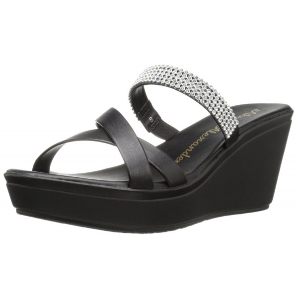 Women's Mistye Wedge Sandal - Black - CL12D78OCED