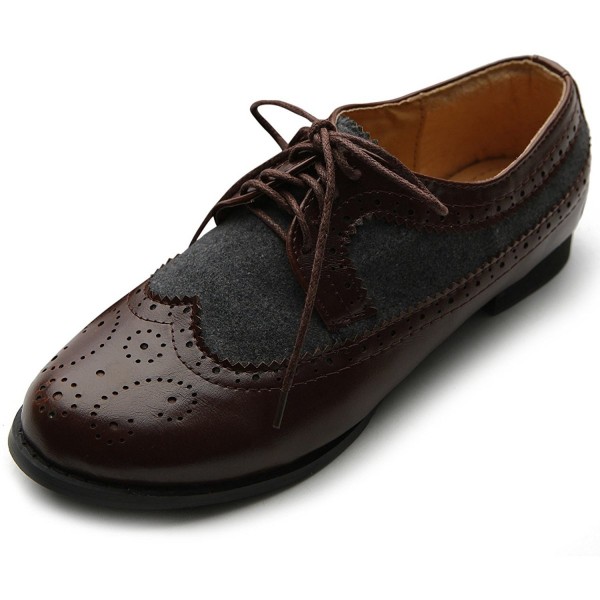 Ollio Womens Wingtip Oxford Coffee