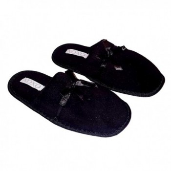 Ladies Terry Slippers Large Black