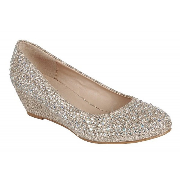 Buy > champagne wedge shoes for wedding > in stock