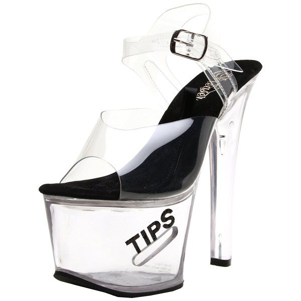 Pleaser Womens Tipjar 708 5 Sandal Clear