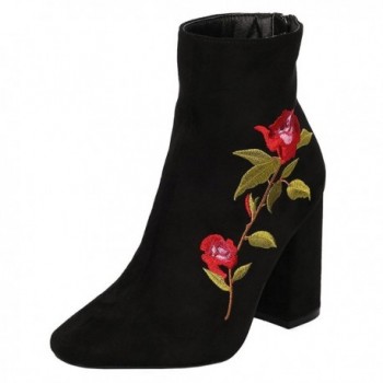 Robbin Womens Closed Embroidered Stacked