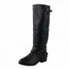 Womens Calf Combat Boots Black