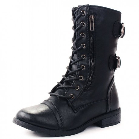 black mid calf motorcycle boots