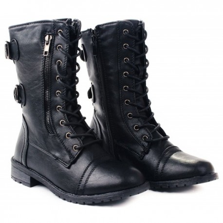 black mid calf motorcycle boots