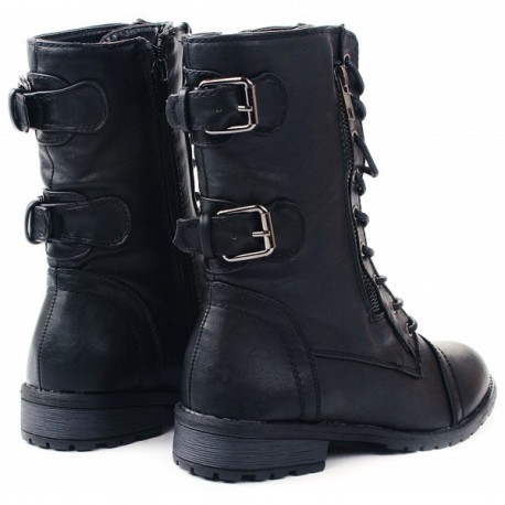black mid calf motorcycle boots