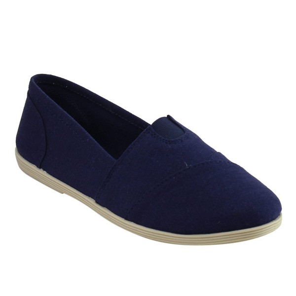 Shoes Women's Obji Rnd Toe Casual Flat With Padded Insole - Navy Linen ...