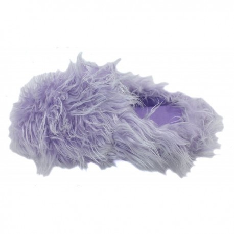 Womens Purple Super Hairy Fuzzy Slippers - C411AZ994BX