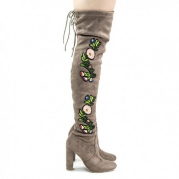 Camry1 Taupe Embroidery Patch Boots