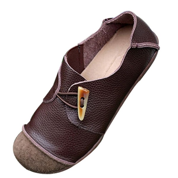 Mordenmiss Womens Round Shoes Coffee