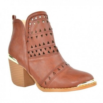 EI84 Womens Stacked Chunky Booties