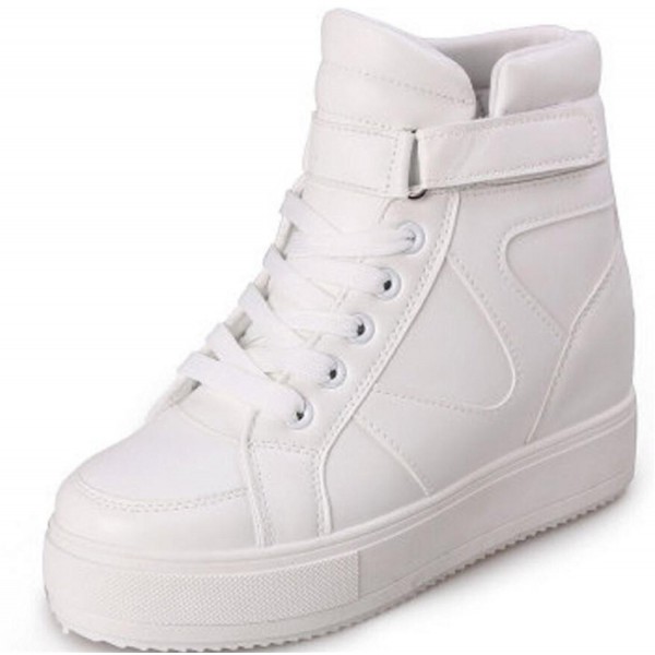 Women's High Top Wedge Fashion Sneakers Hidden Heel Platform Casual ...