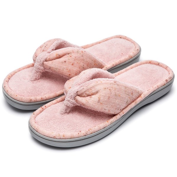 HomeTop Womens Knitted Fleece Slippers