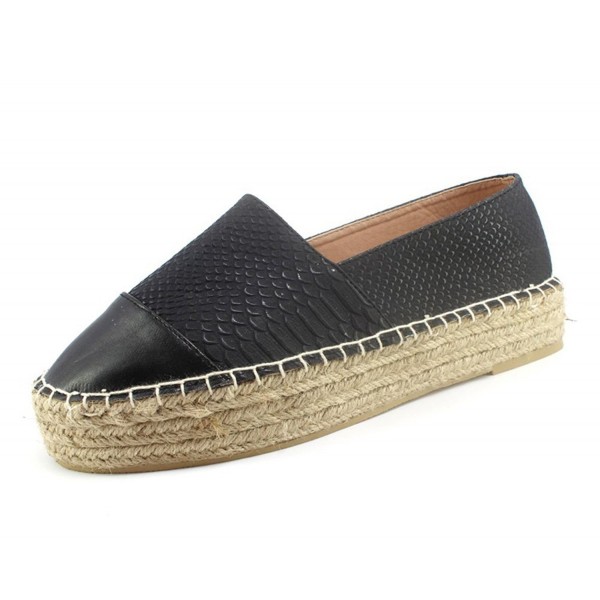 Ryamag Womens Pleather Platform Espadrilles