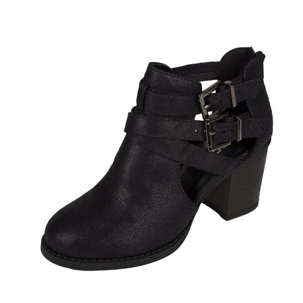 black leatherette ankle boot