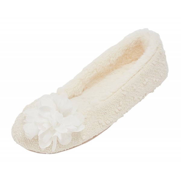 MIXIN Womens Ballerina Slippers Flower