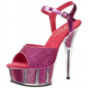 Pleaser Womens Delight 609 5G Ankle Strap Glitter