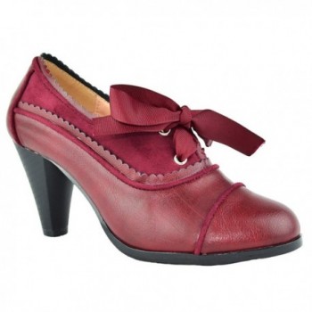 Womens Heeled Classic Cut Out Burgundy
