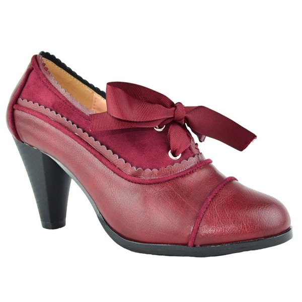 Womens Heeled Classic Cut Out Burgundy