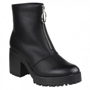 Beston Womens Platform Chunky Booties