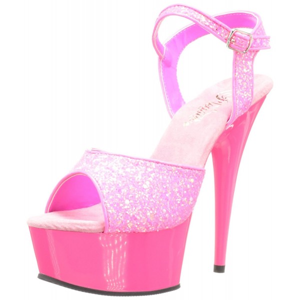 Pleaser Womens Delight 609 Ankle Strap Glitter