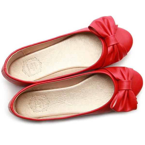 red ballet shoes with ribbons