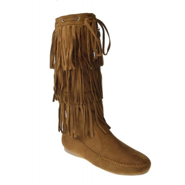 Goose Fringe Moccasin Layer Mid Calf