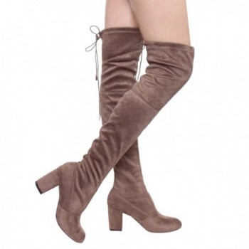 Womens Stretchy Drawstring Chunky Stiletto