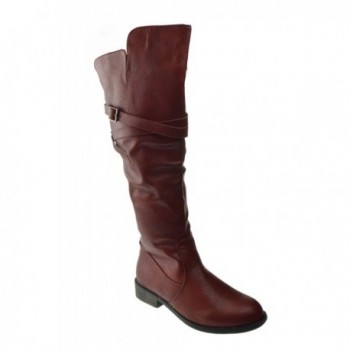Womens Knee Buckle Riding Boots