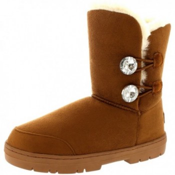 Womens Diamond Button Waterproof Winter