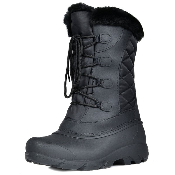 Women's North Faux Fur Mid Calf Winter Snow Boots - Linx-black ...