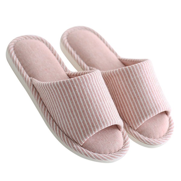 Women S And Men S House Slippers Non Slip Open Toe Couple Sandals Knitted Cotton Mules Shoes Pink Cj183y9h4ky