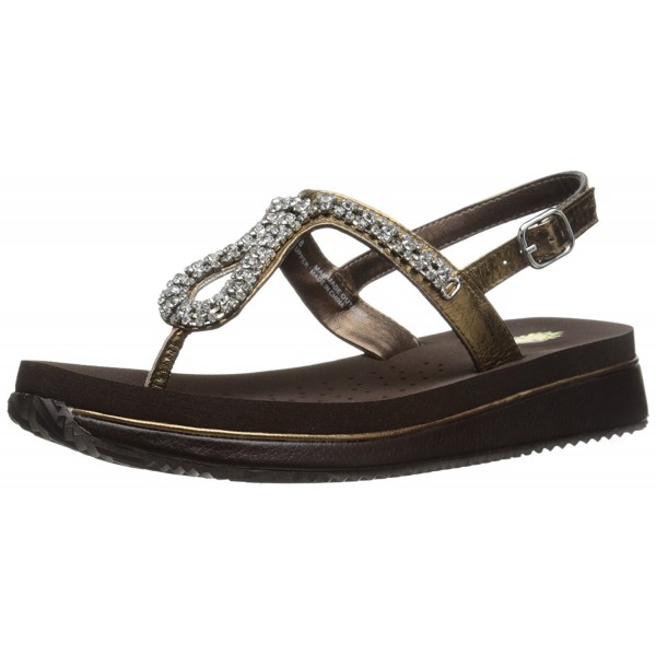 Volatile Womens Jeweled Sandal Bronze