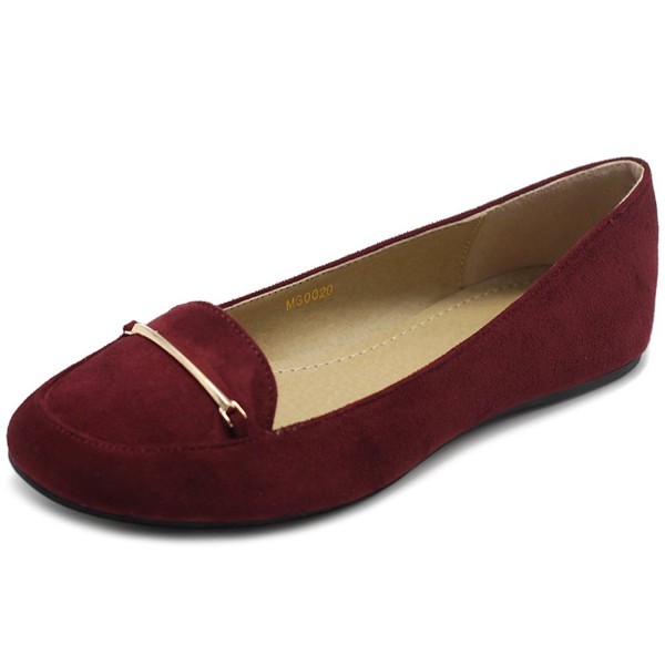 Ollio Womens Comfort Ballet Burgundy