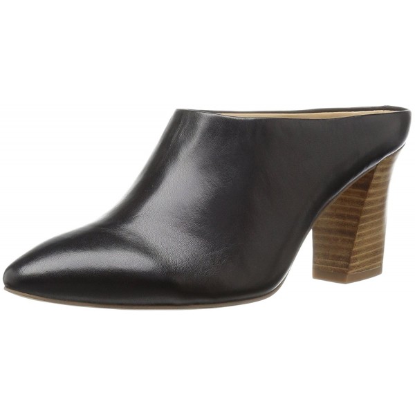 block heel mules black